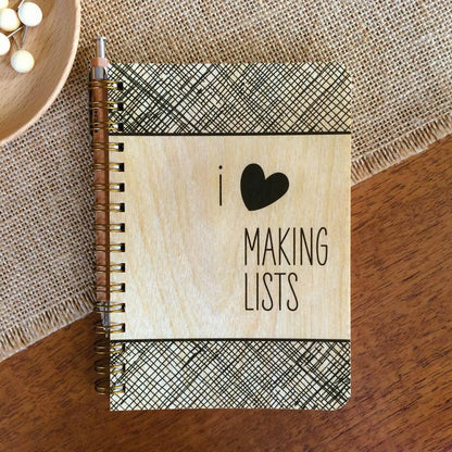 Making Lists Wood Notebook