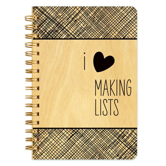 Making Lists Wood Notebook