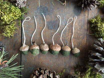 Felted Wool Acorn Ornament