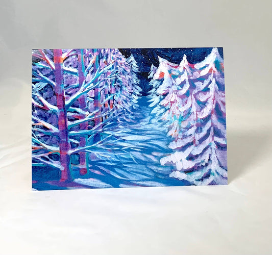 Winter Trees Blank Note Card, Jennifer Lommers artist