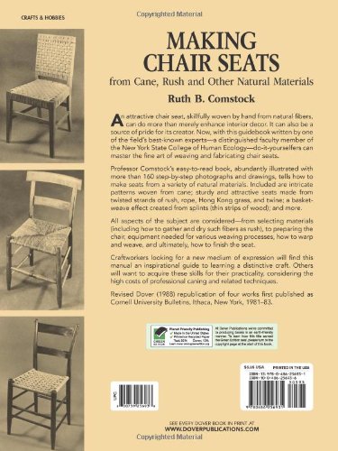 Making Chair Seats from Cane, Rush and Other Natural Materials by Ruth B. Comstock