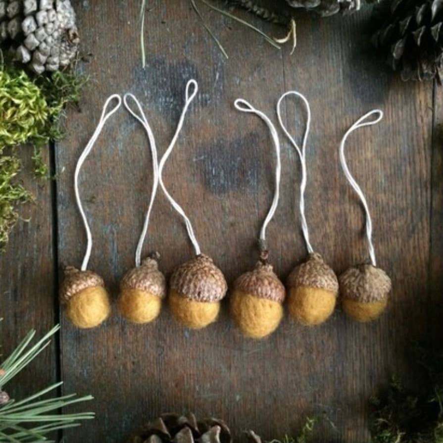 Felted Wool Acorn Ornament