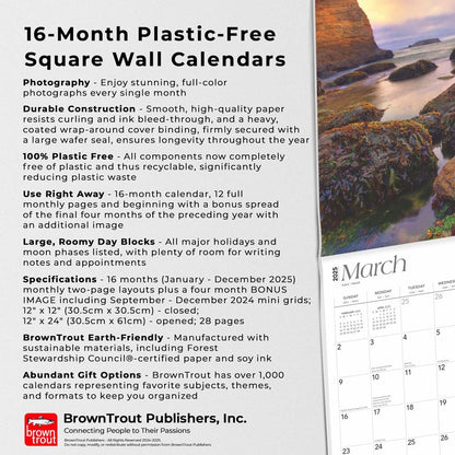 Oregon Coast 2025 Monthly Square Wall Calendar