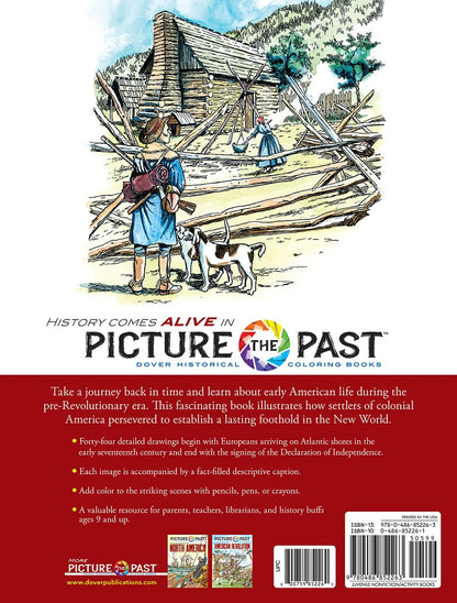 Picture the Past: Life in Colonial America (Historical Coloring Book) by Peter F. Copeland