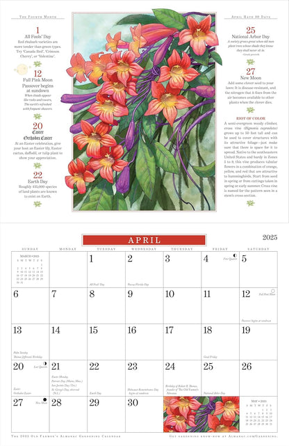 The 2025 Old Farmer's Almanac Gardening Wall Calendar by Old Farmer's Almanac