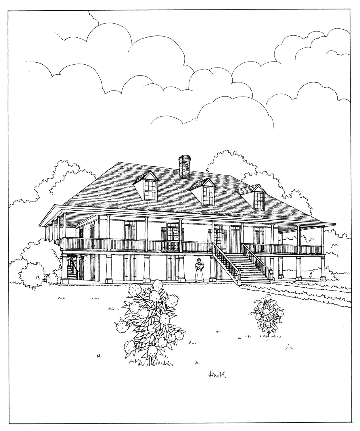 Creative Haven the American House Architecture Coloring Book by A.G.Smith