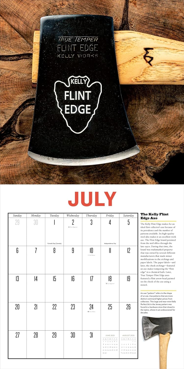 Vintage Axes Wall Calendar 2025: A Calendar on the Cutting Edge by Brett McLeod