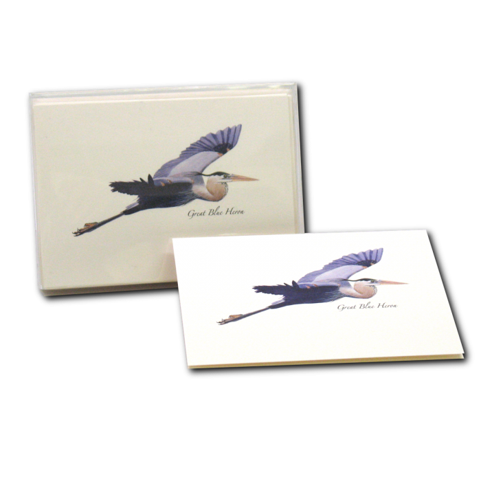 Great Blue Heron in Flight Notecard Set