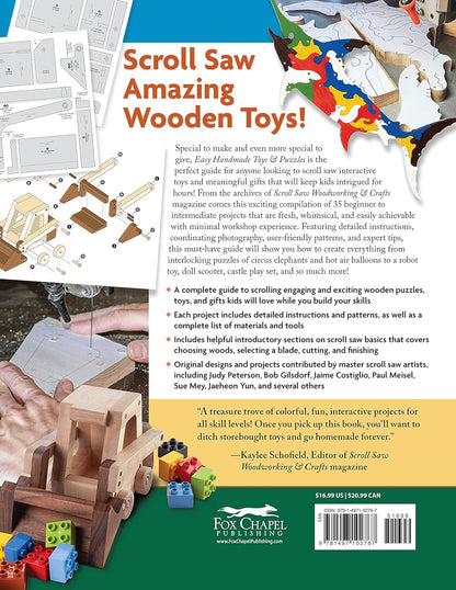 Easy Handmade Toys & Puzzles: 35 Wood Projects & Patterns by the Editors of Scroll Saw Woodworking & Crafts Magazine