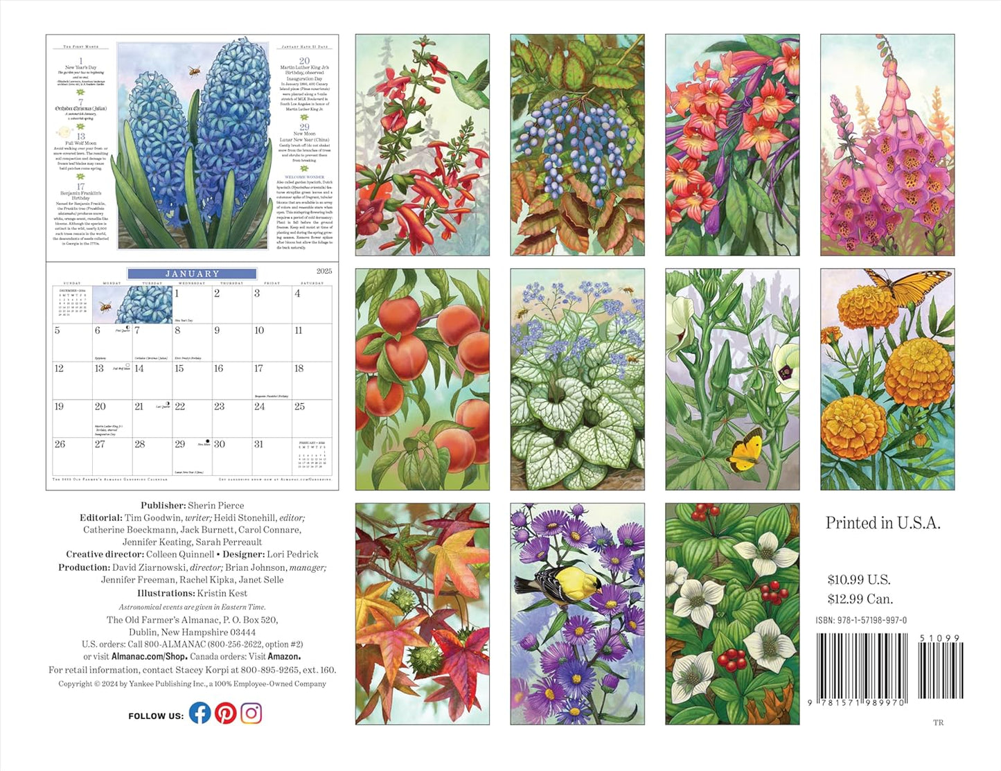 The 2025 Old Farmer's Almanac Gardening Wall Calendar by Old Farmer's Almanac