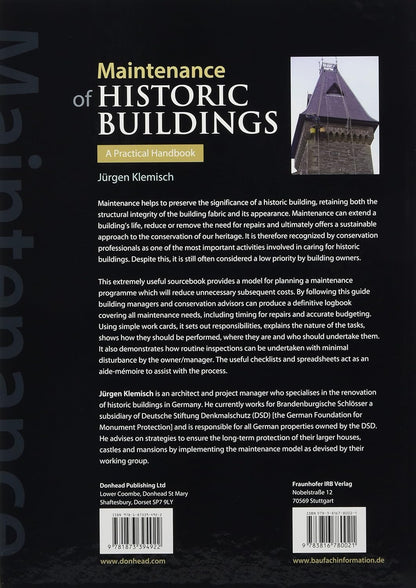 Maintenance of Historic Buildings: A Practical Handbook by Jürgen Klemisch