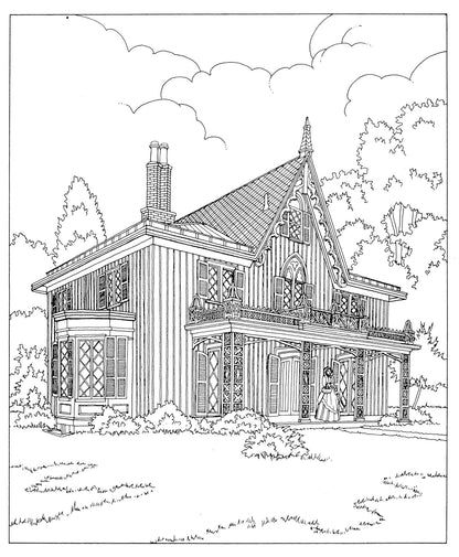 Creative Haven the American House Architecture Coloring Book by A.G.Smith