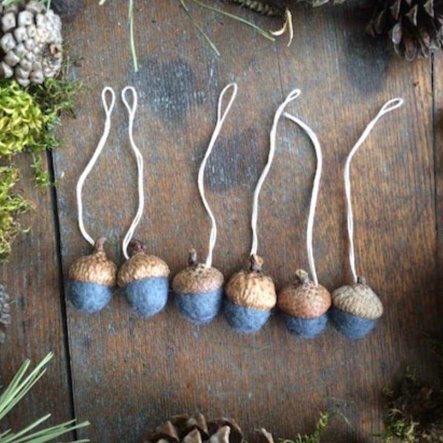 Felted Wool Acorn Ornament