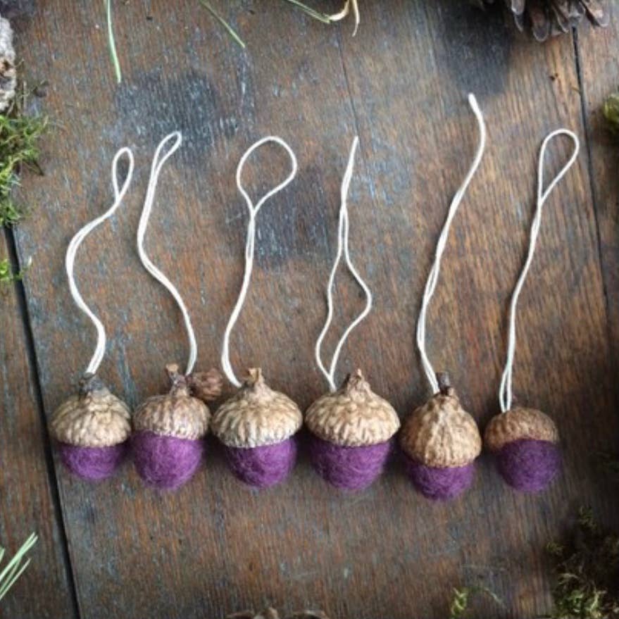 Felted Wool Acorn Ornament