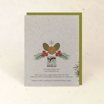 Boxed Set of 10 Winter Crow Holiday Paper Cards