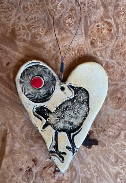 Handmade Ceramic Heart Ornaments