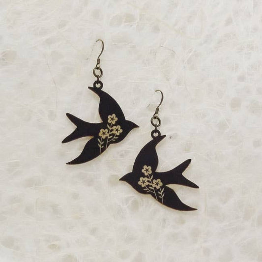 Swift Printed Wood Earrings