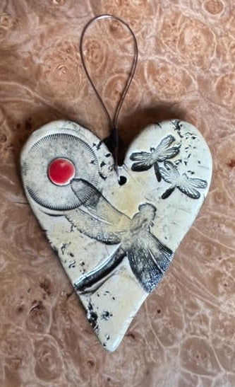 Handmade Ceramic Heart Ornaments