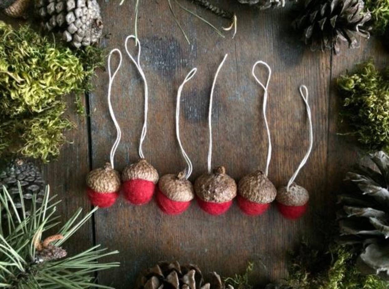 Felted Wool Acorn Ornament