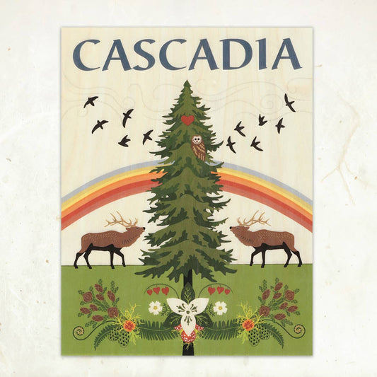 Cascadia Small Wood Print