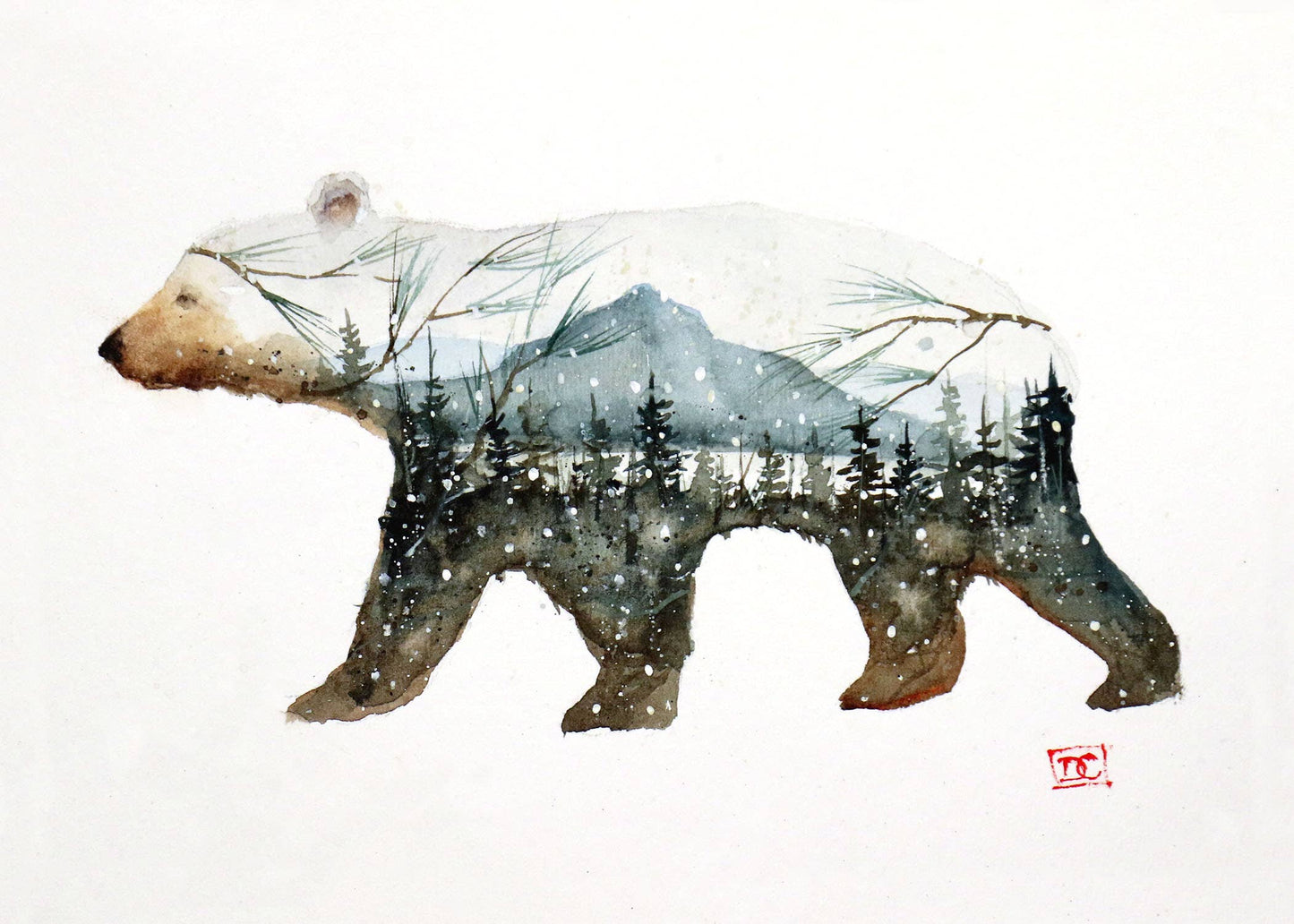 5 x 7" Greeting Card  'FOREST BEAR', by artist Dean Crouser