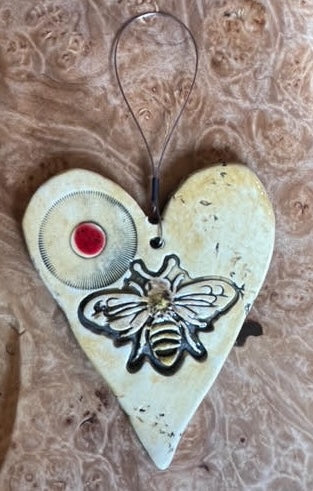 Handmade Ceramic Heart Ornaments