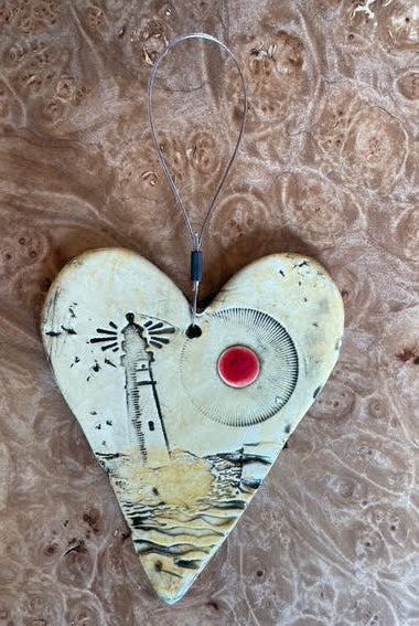 Handmade Ceramic Heart Ornaments