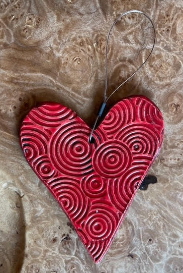 Handmade Ceramic Heart Ornaments