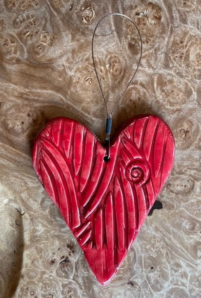 Handmade Ceramic Heart Ornaments