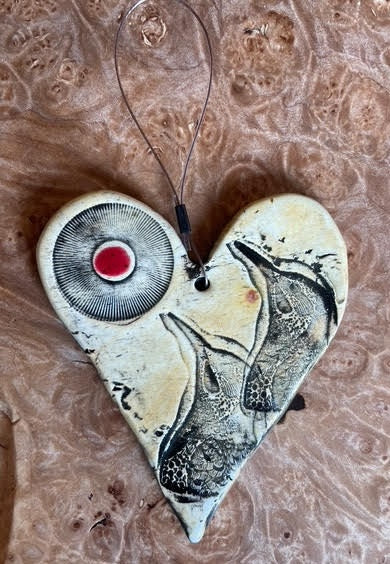 Handmade Ceramic Heart Ornaments